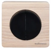 Выключатель двухклавишный, выбеленный ясень+черный, ROC1-AW/1E31601303 Ruwel