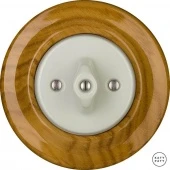 Ретро выключатель проходной дуб глянцевый LIROG6 Katy Paty одноклавишный