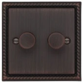 Ретро выключатель Colossal Шоколадный кашемир, CME2022-2-400-BZ T&J Electric диммер проходной