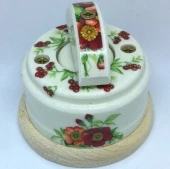 Ретро выключатель Лето В1П-ЛЕТ ЦИОН одноклавишный проходной полумесяц