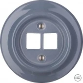 Корпус ретро розетки двойной пепельно-серый глянцевый LIGs0 Katy Paty