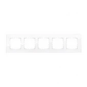 Дизайнерская рамка 5 местная, белое стекло, 844513-1 LK Studio, серия LK80