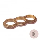 Рамка на бревно D220 мм. 3 местная, восьмерка, венге с золотой патиной НО33ВГЗ220 Salvador