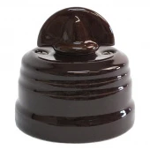 Ретро выключатель Grande коричневый, KGMSw2-K03 Edisel двухклавишный, ручка-монетка