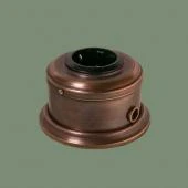 Ретро розетка с заземлением и шторками, серия ДИП-200 темная медь, рамка: металл, механизм: черный D243-7 Romatti