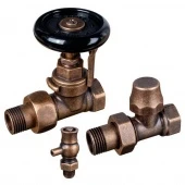 Ретро вентили прямые для радиаторов и воздухоотводчик 1/2" латунь CC/RS-3/1 RETRO style
