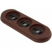 Рамка с пластиковой вставкой 3 местная, коричневый, овал, P350-K ФД КерамикЪ