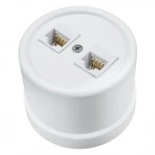 Розетка телефон + компьютер белая B1-303-21 BIRONI