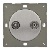 Ретро розетка TV/FM Brushed Steel, матовая сталь, Z1EGRTV2S Varilight