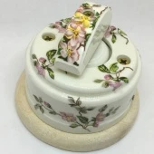 Ретро выключатель проходной серия Нежность В1П-НЖ ЦИОН одноклавишный, полумесяц