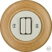 Ретро выключатель проходной бук матовый LIFAM2Sl6/6 Katy Paty двухклавишный