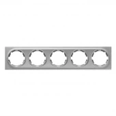 Дизайнерская рамка 5 местная, горизонтальная, серый, 2172855 OneKeyElectro