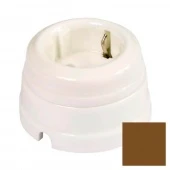 Ретро розетка электрическая с заземлением, какао GE70301-К (KM) ТМ МезонинЪ