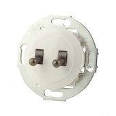 Ретро выключатель проходной, тумблерный, белый/бронза, 882404-2 Vintage, двухклавишный