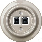 Розетка интернет Cat.5e двойная, капучино глянцевый LUGsCat5e Katy Paty