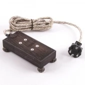 Ретро удлинитель Corriente без заземления, темный дуб, бронзовые круглые ножки, LW1020/12-26 Loft&Wood, 2 м.