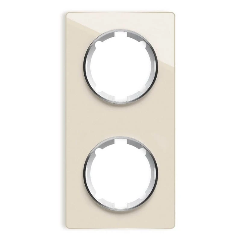 Дизайнерская рамка 2 местная, вертикальная, бежевый, стекло, 2234946 OneKeyElectro Дизайнерская рамка 2 местная, вертикальная, бежевый, стекло, 2234946 OneKeyElectro