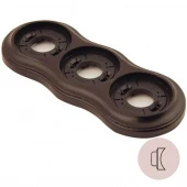 Рамка с пластиковой вставкой 3 местная, на бревно D240 мм., восьмерка, черный, 257-Ч (KM) Lindas