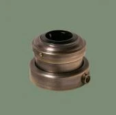 Ретро розетка с заземлением и шторками, серия Роматти, темная латунь, механизм: черный (трубка D12) R223-7-12 Romatti