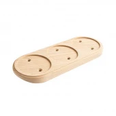 Накладка на бревно 280 мм. 3 местная, под ретро электрику из металла, ясень натуральный, ОМРП3-280 DecoWood