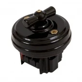 Ретро выключатель без подъемной рамки, черный, GE70401-05k ТМ МезонинЪ двухклавишный