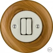 Ретро выключатель вишня матовая LIPAM2Sl5 Katy Paty двухклавишный