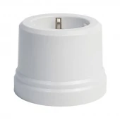 Ретро розетка с заземлением Basic белый, KBS-01 Edisel