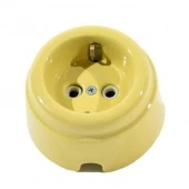 Ретро розетка с заземлением "Арбат" песочный, Interior Electric