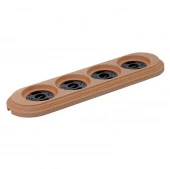 Рамка деревянная 4 местная, овал, натуральное дерево, RD-04020 Retrika