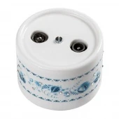 Розетка R/TV-Sat оконечная, белая с узором под Гжель, B1-305-01 D10/6 BIRONI