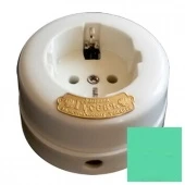 Розетка с заземлением, механизм Legrand, зеленый, 13540И-80 (З) ГусевЪ