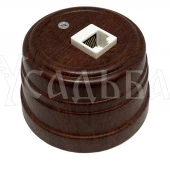 Ретро розетка компьютерная RJ45, орех, GE30341-14 ТМ МезонинЪ, серия Усадьба