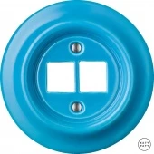 Корпус ретро розетки двойной ярко-синий глянцевый NIARGs0 Katy Paty