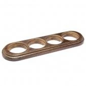 Рамка 4 местная овал венге с золотой патиной О14ВГЗ Salvador