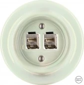 Розетка интернет Cat.6а экранир.10G двойная, жемчужный глянцевый OPCOGsCat6a Katy Paty