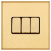 Ретро выключатель возвратный Titanium Медовый жаккард, GC2563-2-MBR T&J Electric трехклавишный проходной