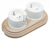 Розетки с заземляющими контактами Combi duble-2, белый, натурель, B1-101-01/CD BIRONI