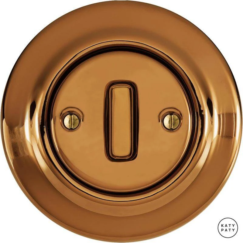 Ретро выключатель медный глянцевый OPCUNGSlds Katy Paty диммер для ламп накаливания Ретро выключатель медный глянцевый OPCUNGSlds Katy Paty диммер для ламп накаливания