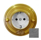 Розетка с заземлением, механизм Legrand, алюминий, 03010И-80 ГусевЪ
