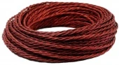 Ретро кабель витой электрический (50м) 2*1.5, гранатовый шелк, серия Twist, Interior Electric