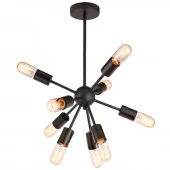 Люстра потолочная в стиле лофт Kenner, черный, LSP-8272 Lussole