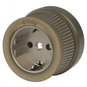 Ретро розетка с заземлением и шторками, W5771112 бронзовый, Werkel, серия Retro