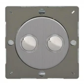 Ретро кнопка (выключатель / звонок) Brushed Steel, матовая сталь, Z1EGP2S Varilight двухклавишный проходной