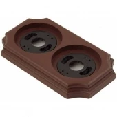 Рамка с пластиковой вставкой 2 местная, коричневый, крест, P240-K ФД КерамикЪ