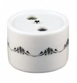 Розетка R/TV-Sat проходная, белая с черным узором, B1-304-01 D3/1 BIRONI