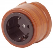 Ретро розетка с заземлением и шторками, мербау, OP12MB (KM) Salvador