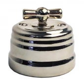 Ретро выключатель Grande Metallic темное серебро, KGSw1-6DSM Edisel одноклавишный проходной