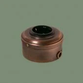 Ретро розетка с заземлением и шторками, серия ДИП-200 темная медь, без рамки, механизм: черный D240-7 Romatti