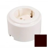 Ретро розетка Cilindro электрическая с заземлением, темно-коричневый GE90301-ТК (KM) ТМ МезонинЪ