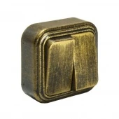 Ретро выключатель Лофт Винтаж бронза, RE-LVV2Brz Р-Электро двухклавишный